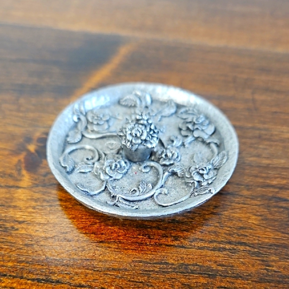 Floral Silver Decorative Plate